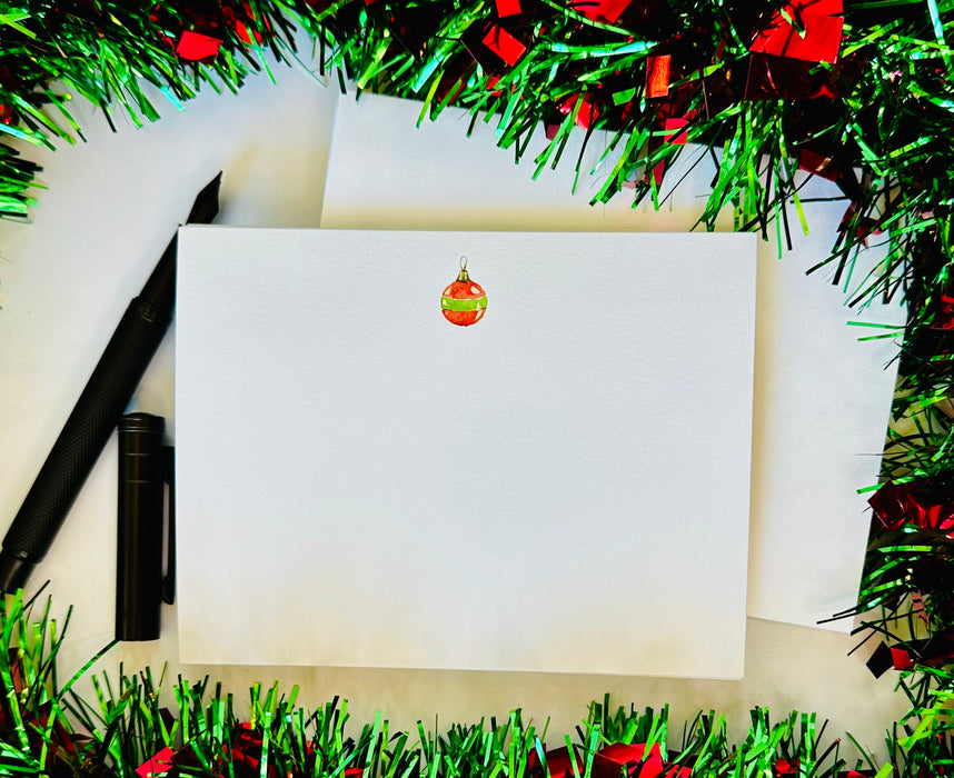 Notecards - Red and Green Ornament