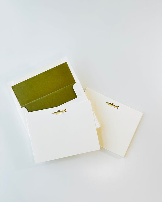 Note Cards w/ Lined Envelopes - Trout