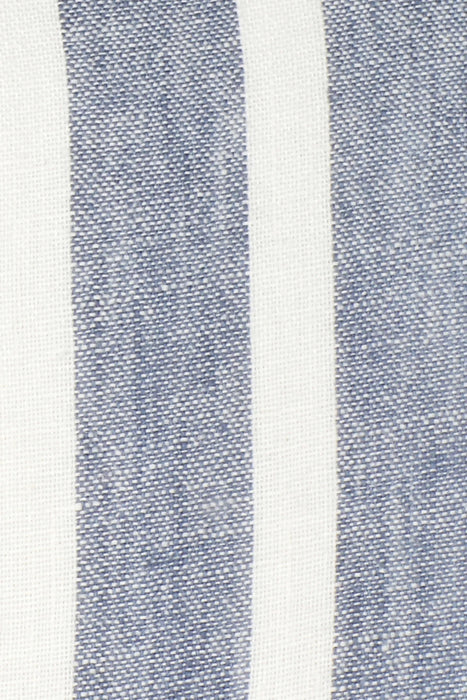 Pillow - Linen Chambray Blue Bold Stripes
