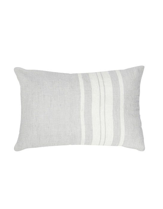 Pillow-Linen Light Grey Bold Stripes