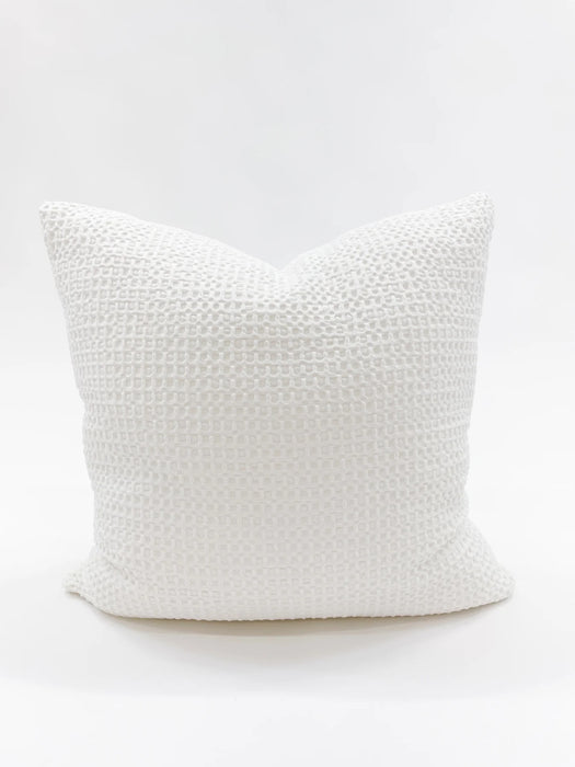 Pillow - White Cotton Waffle Weave